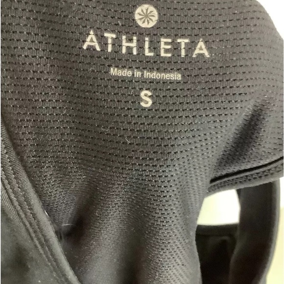 Athleta Sz S Bra Shelf Racerback Tank Top Blue Polyester Spandex Striped - Picture 5 of 6